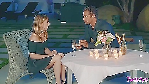 Sexy ass-coutan poolside gets fucked by a huge cock