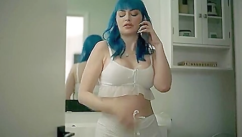 Sexy chick masturbates with her boyfriend